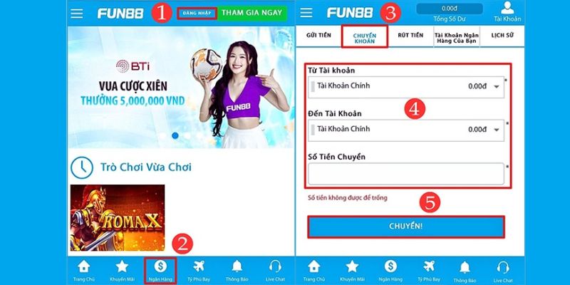 4 bước cơ bản để rút thưởng và tiền tại Fun88 thành công